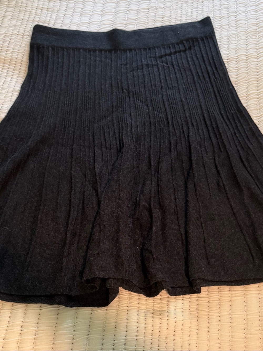 CAbi Black Ribbed Circle Skirt